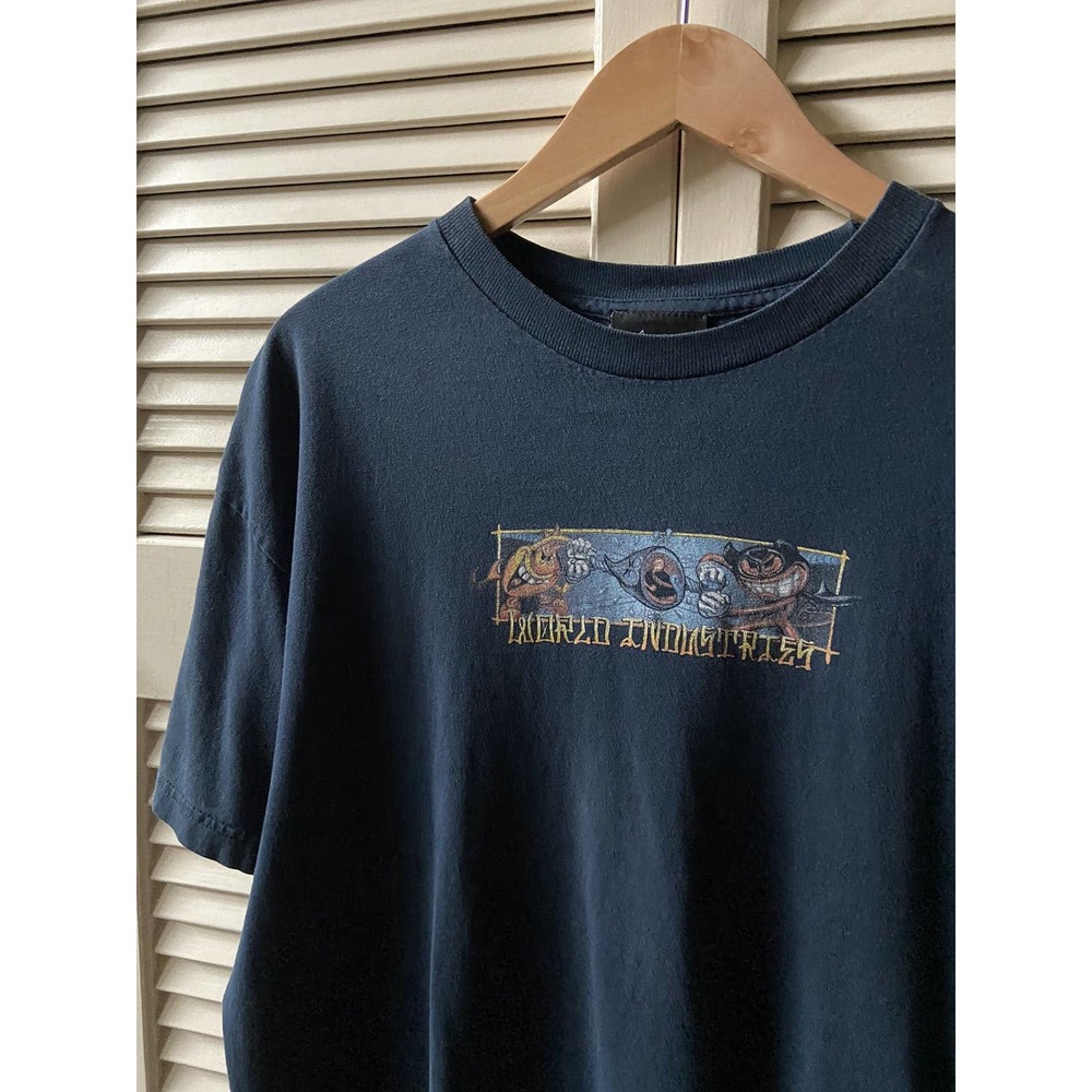 Vintage World Industries Navy Blue Skate Tee T-Shirt Made in USA Men's Size XL